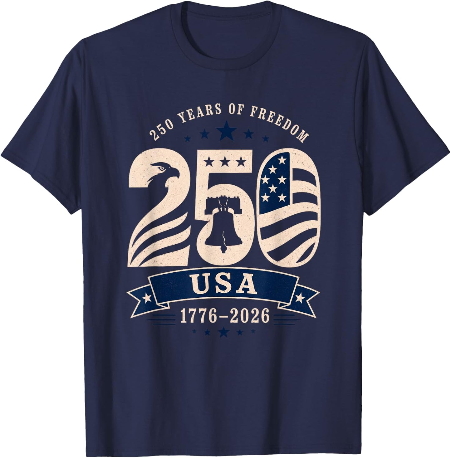 Patriotic Vintage 250th Anniversary USA 250 Year 4th of July T-Shirt - T-Shirt | Navy