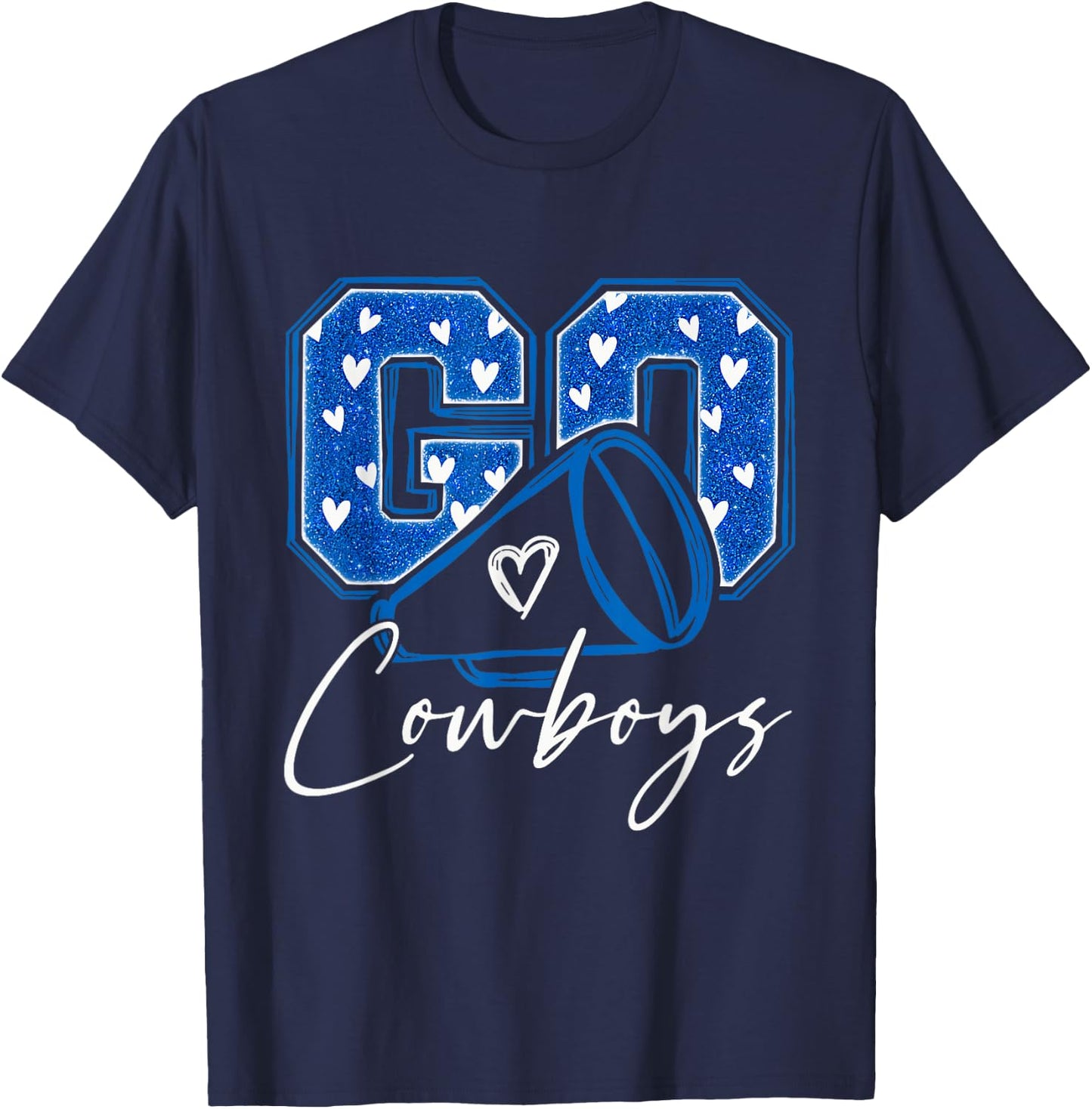 Go Cheer Cowboys Design Gift Women Girls T-Shirt - T-Shirt | Navy