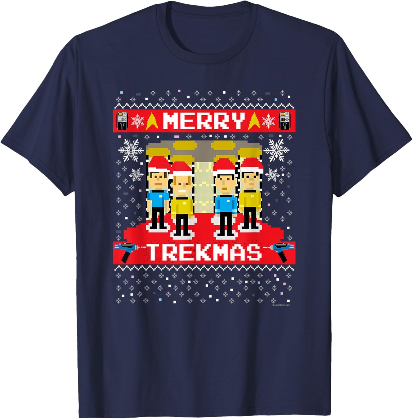 Star Trek: The Original Series Merry Trekmas T-Shirt - T-Shirt | Navy