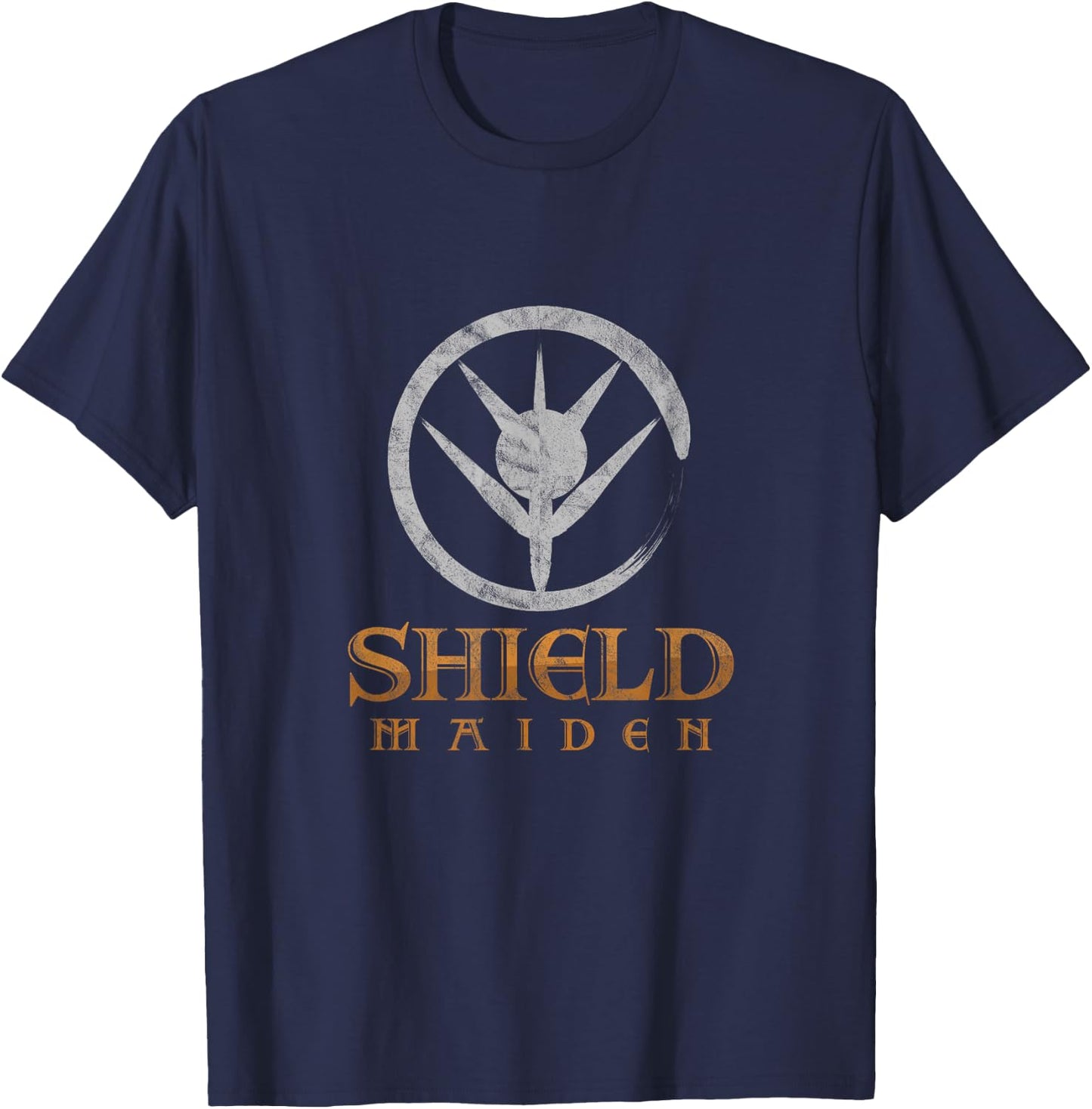 Norse Mythology Shield Maiden Scandinavian T-Shirt - T-Shirt | Navy