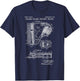 Grand Piano Patent Print 1928 - Vintage Patent Music Art T-Shirt - T-Shirt | Navy