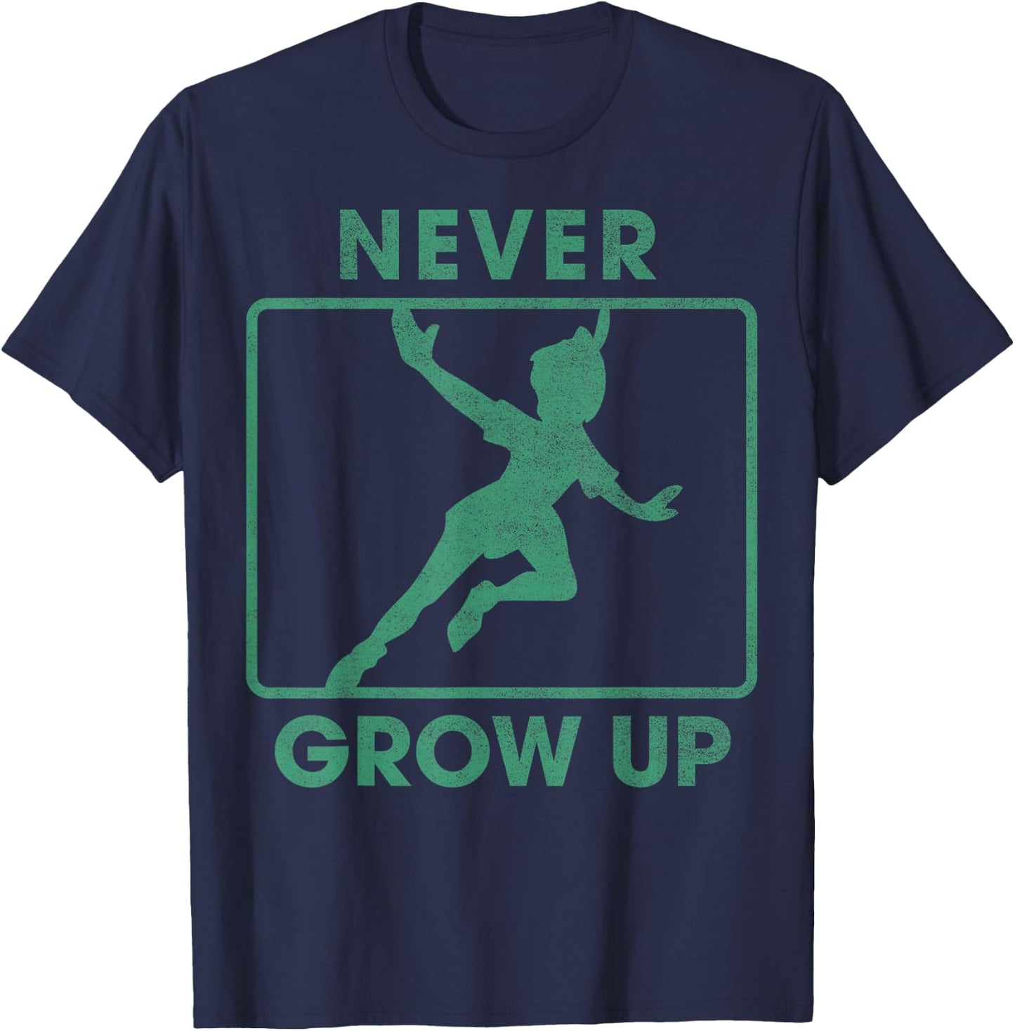 Disney Peter Pan Never Grow Up Silhouette Small T-Shirt - T-Shirt | Navy