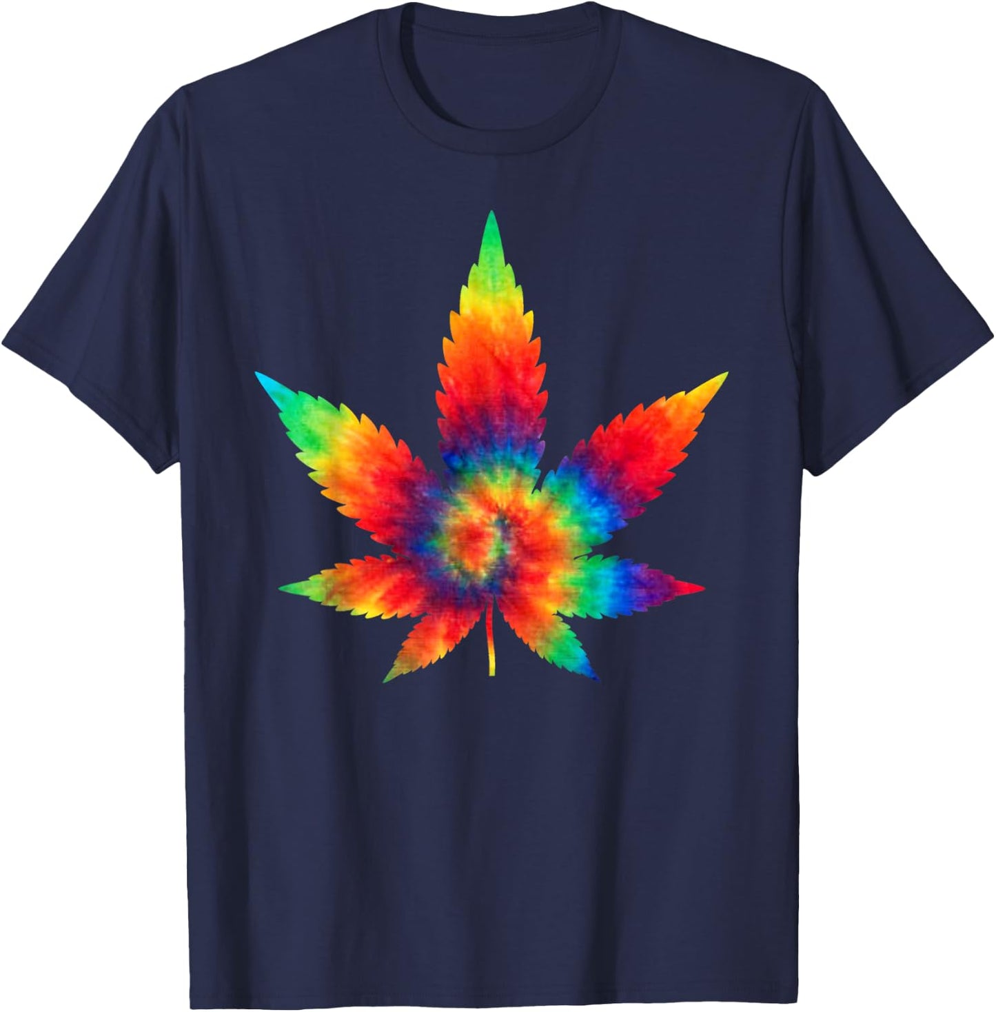 Cannabis - Weed Tie Dye Hippie Stoner Shirt Gift T-Shirt - T-Shirt | Navy