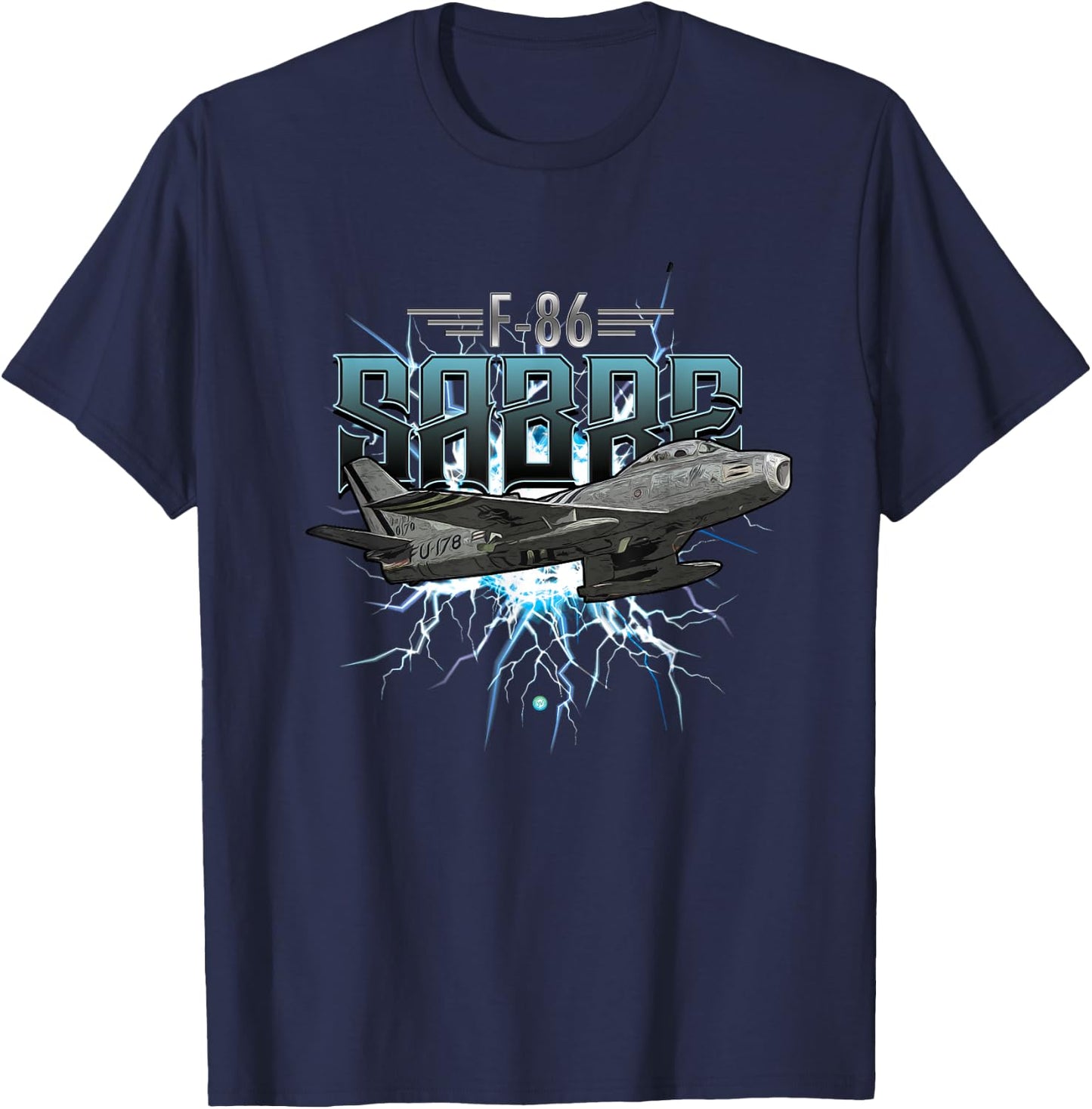 F-86 Sabre Jet Vintage Aircraft Veteran Pilot T-Shirt - T-Shirt | Navy