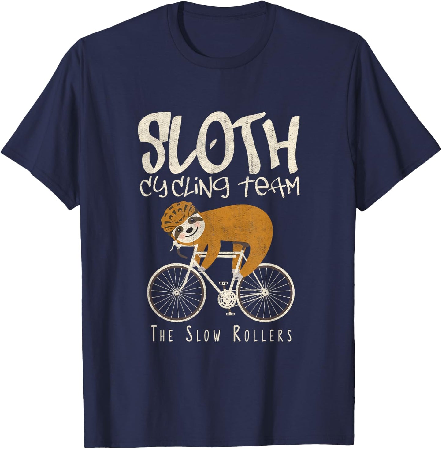 Funny Sloth Cycling Team Love Sloths Bicycle T-Shirt - T-Shirt | Navy