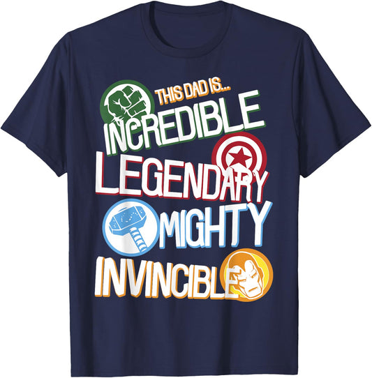 Marvel Comics Avengers Father's Day This Dad is Legendary T-Shirt - T-Shirt | Navy