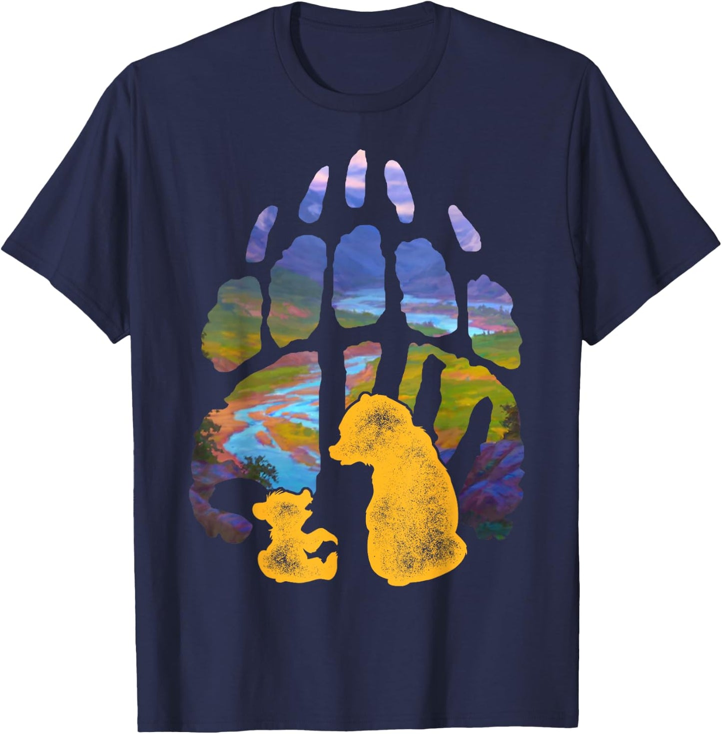 Disney Brother Bear Kenai Koda Paw Silhouette T-Shirt - T-Shirt | Navy