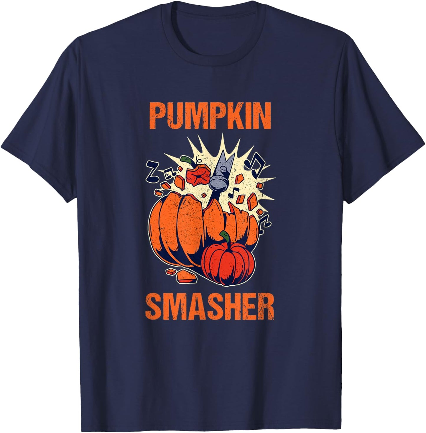 Pumpkin Smasher Halloween Costume Apparel Gift Men Women Kid T-Shirt - T-Shirt | Navy