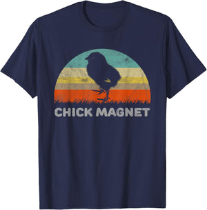 Funny Retro Style Chick Magnet T-Shirt - T-Shirt | Navy