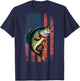 Youth Crappie Fishing American Flag Patriotic Fishing Boys T-Shirt - T-Shirt | Navy