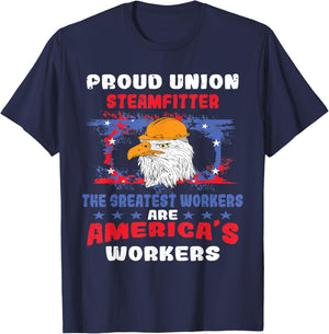 Union Steamfitter For Patriotic Workers Men T-Shirt - T-Shirt | Navy