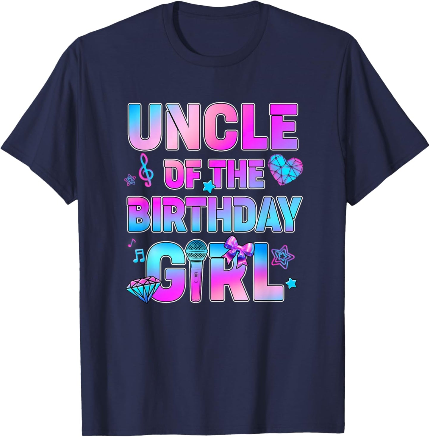 Uncle of The K-Pop Birthday Girls Korean Music Family T-Shirt - T-Shirt | Navy