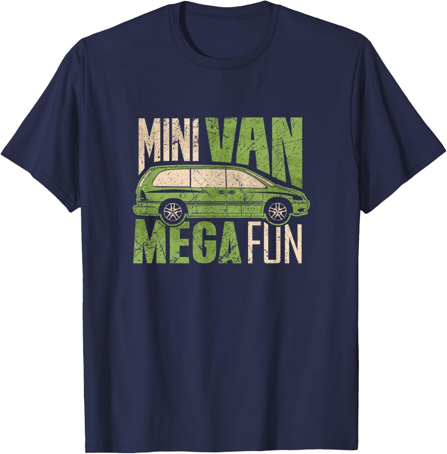 Funny Mini Van Mega Fun Mom Dad T-Shirt - T-Shirt | Navy
