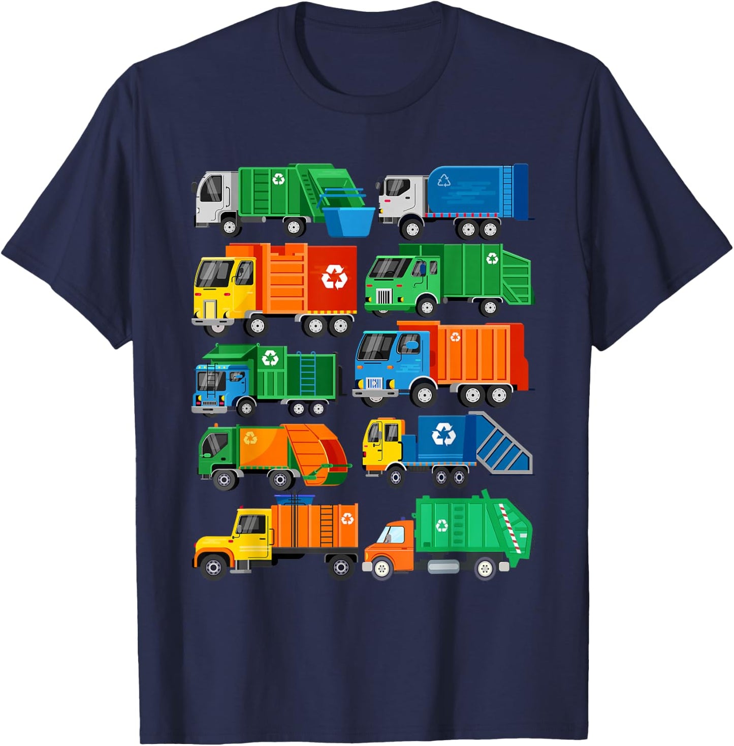 Garbage Truck Recycling Day Trash Waste Separation Birthday T-Shirt - T-Shirt | Navy