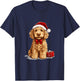 Cute Goldendoodle Dog Christmas Merry X-mas Graphic T-Shirt - T-Shirt | Navy