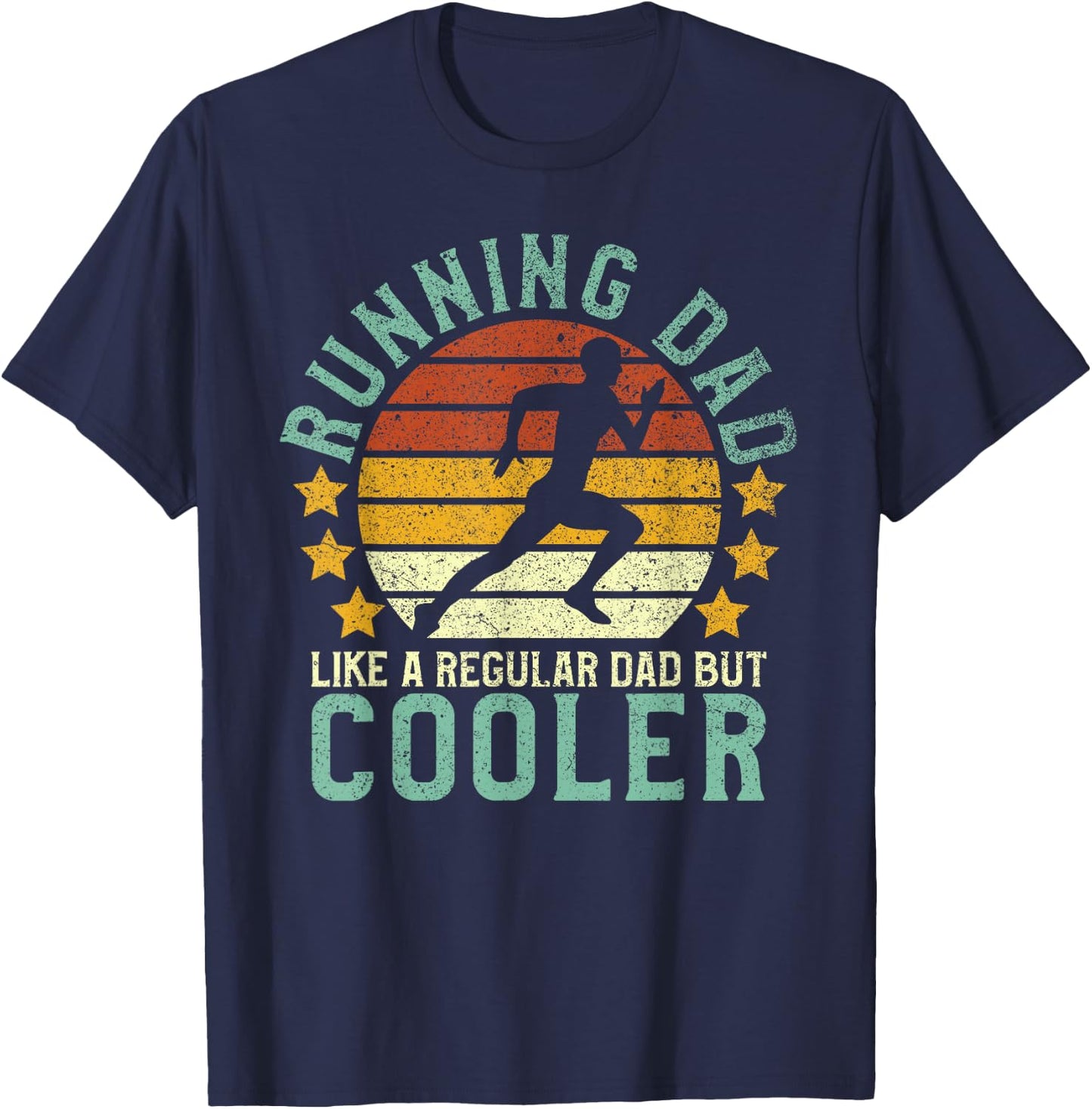 Running Dad | Funny Marathon Runner T-Shirt - T-Shirt | Navy
