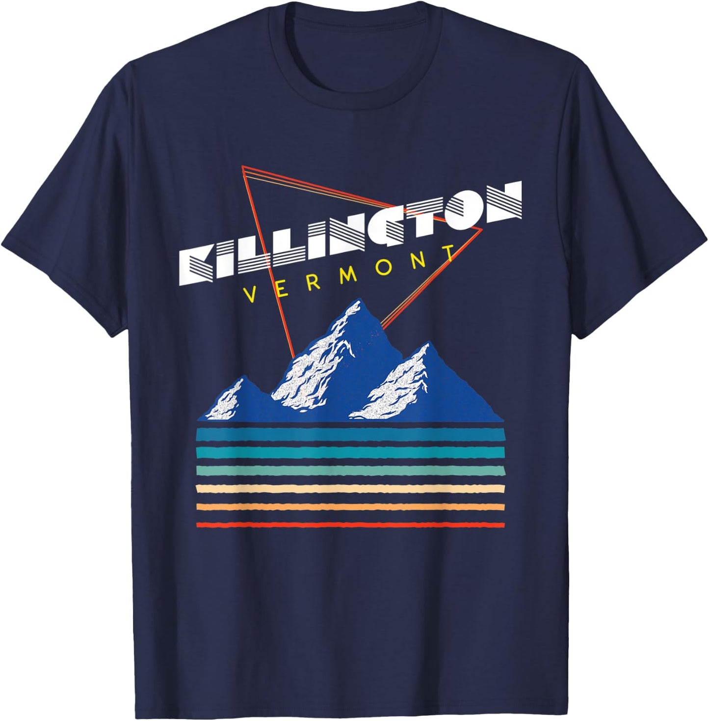 Killington, Vermont - USA Ski Resort 1980s Retro T-Shirt - T-Shirt | Navy