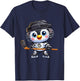 Cartoon Penguin Hockey Player Ice Hockey T-Shirt - T-Shirt | Navy