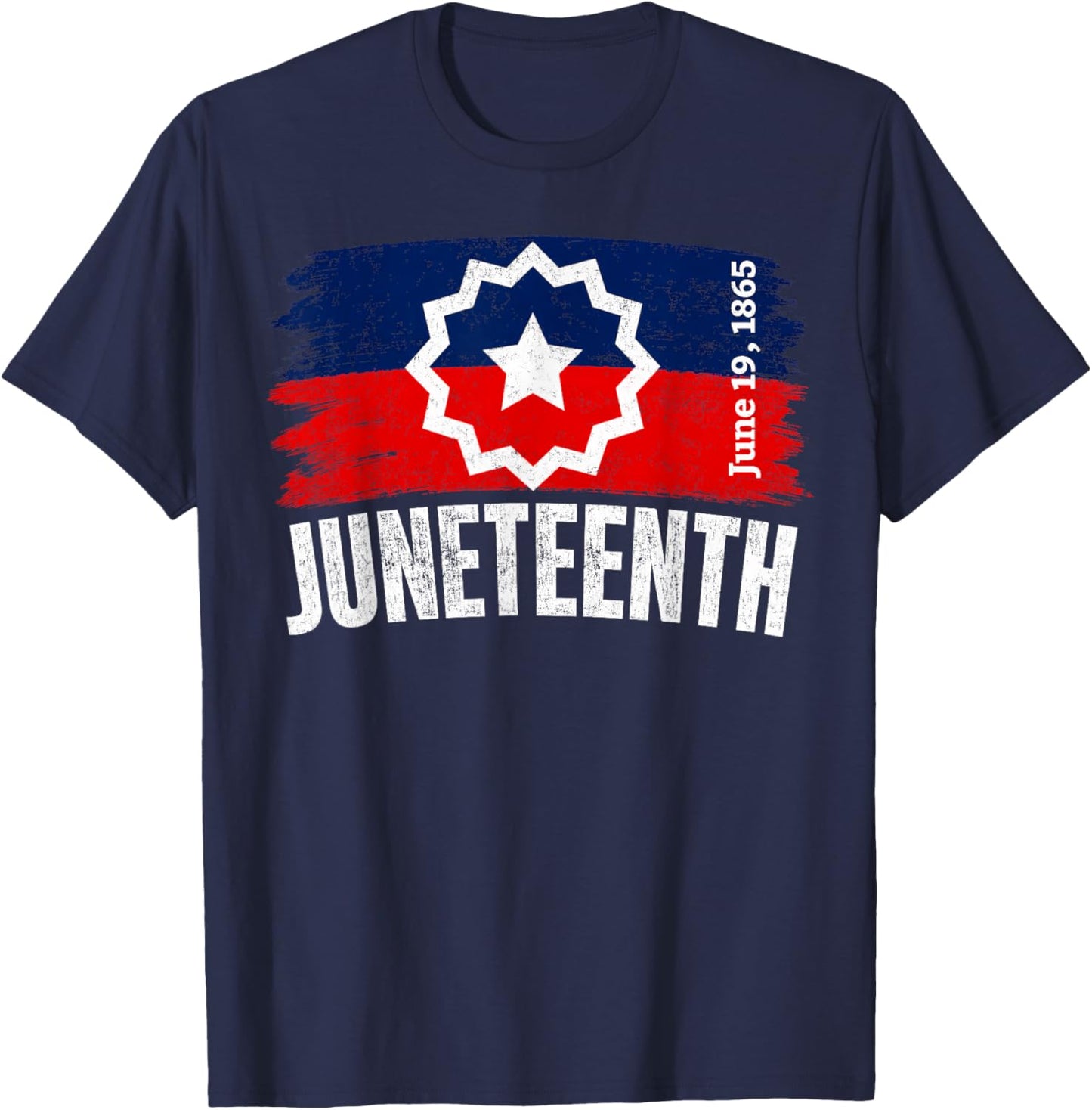 Juneteenth Flag Shirts Men Women T-Shirt - T-Shirt | Navy