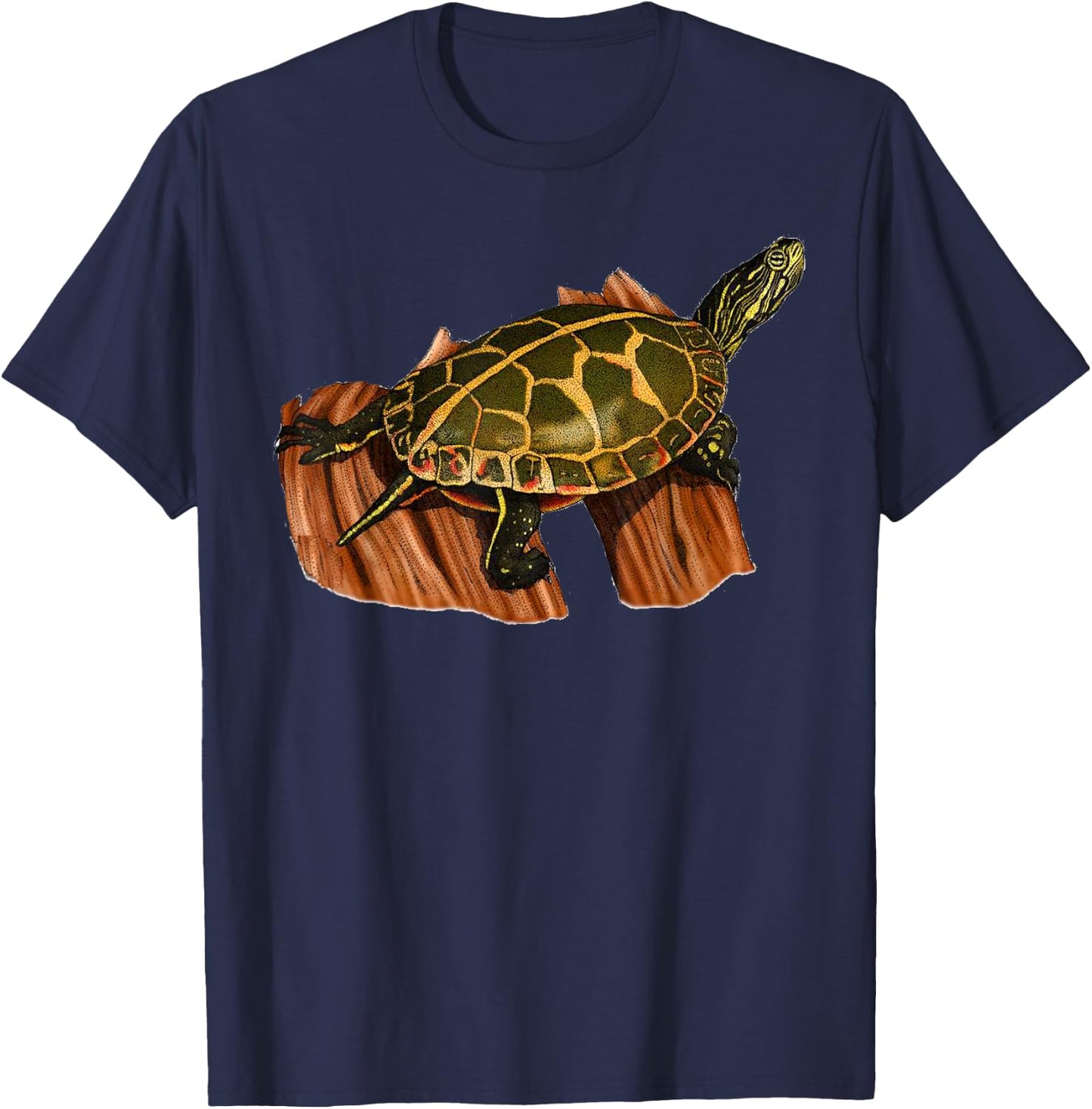 Painted Turtle Shirt - Gift Turtle Lovers T-Shirt - T-Shirt | Navy