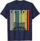Retro Detroit T Shirt | Vintage Detroit Train Station Shirt T-Shirt - T-Shirt | Navy