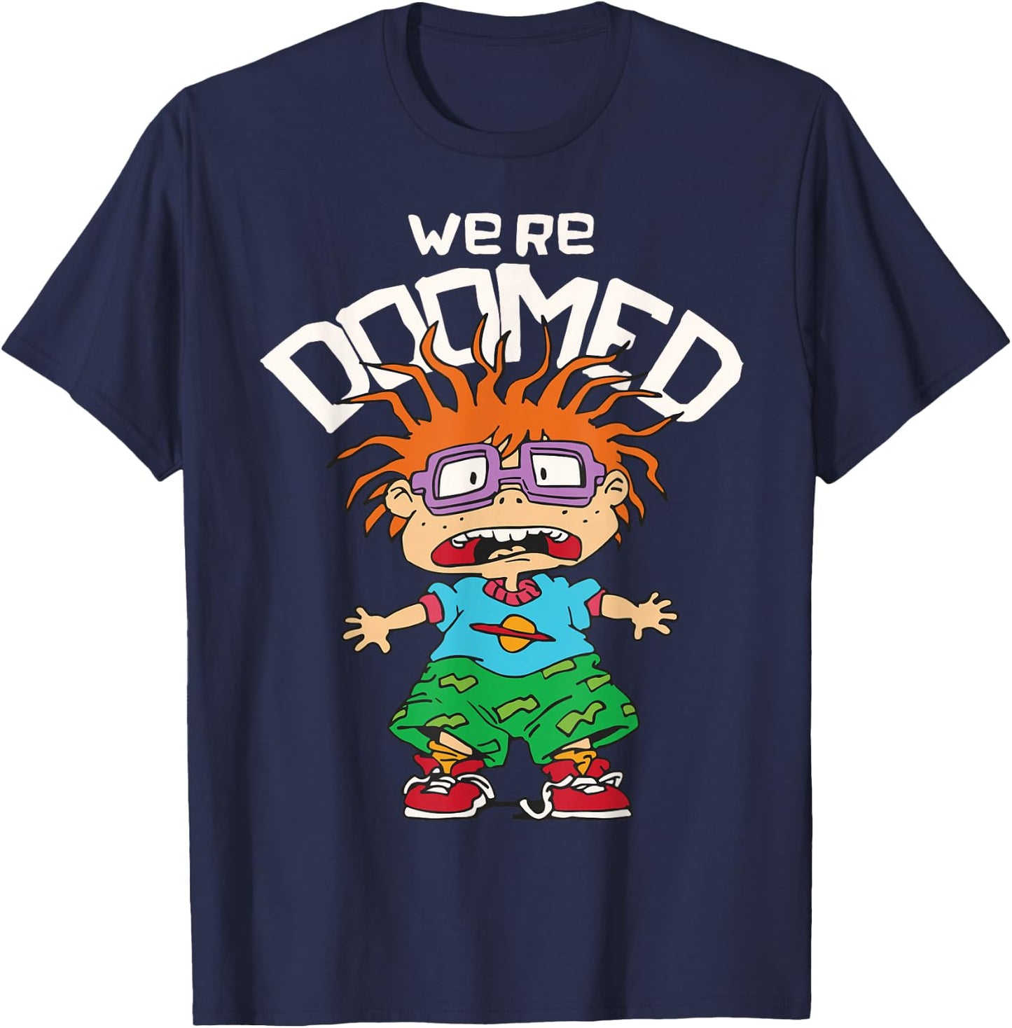 Rugrats Chuckie We're Doomed Small T-Shirt - T-Shirt | Navy