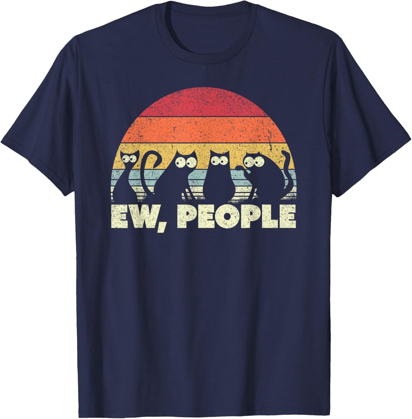 Ew People Cat Shirt Vintage T-Shirt - T-Shirt | Navy