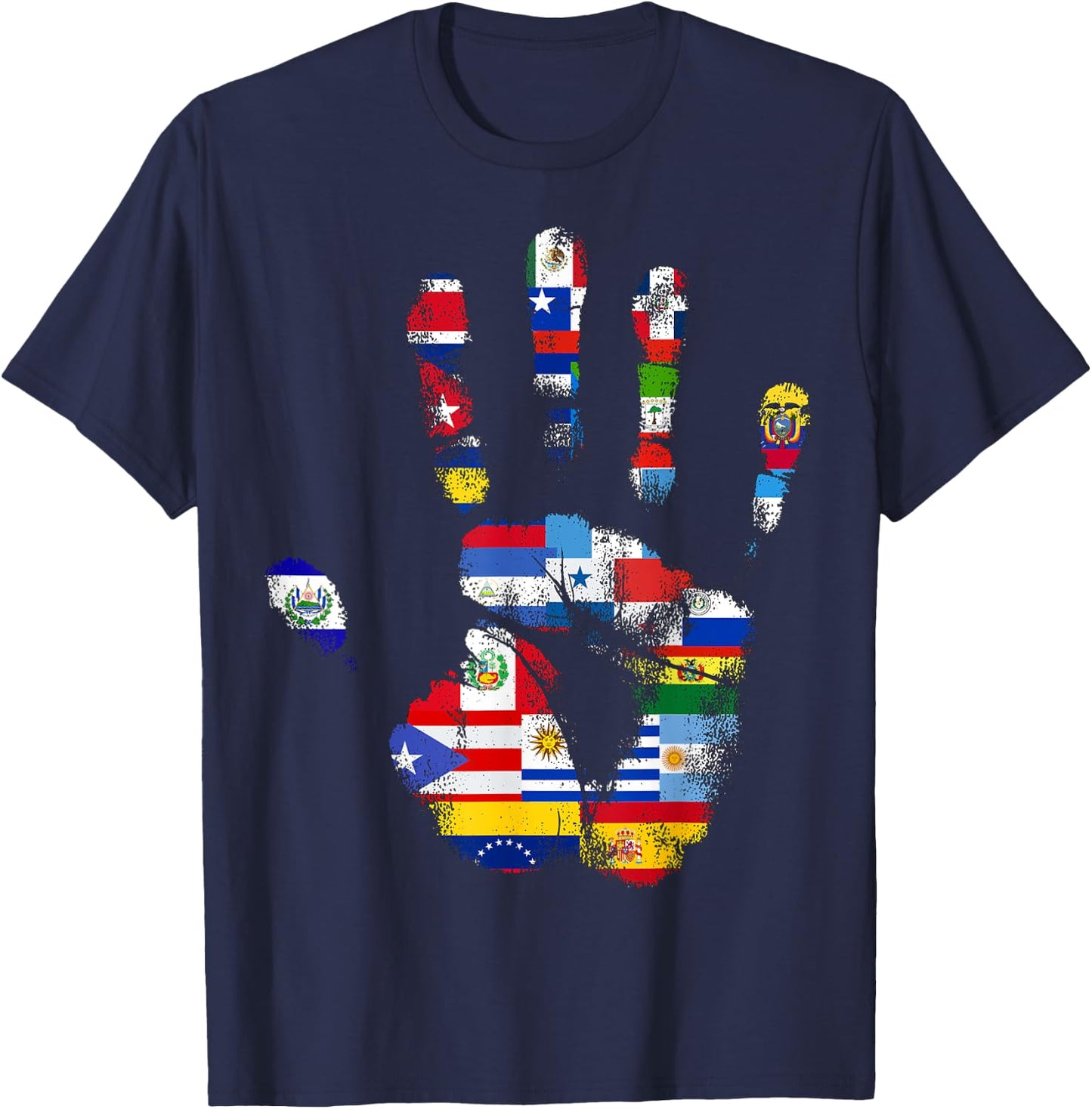 National Hispanic Heritage Month Latin America Latino Flags T-Shirt - T-Shirt | Navy
