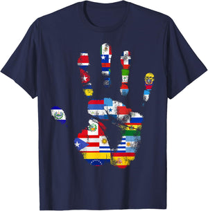 National Hispanic Heritage Month Latin America Latino Flags T-Shirt - T-Shirt | Navy