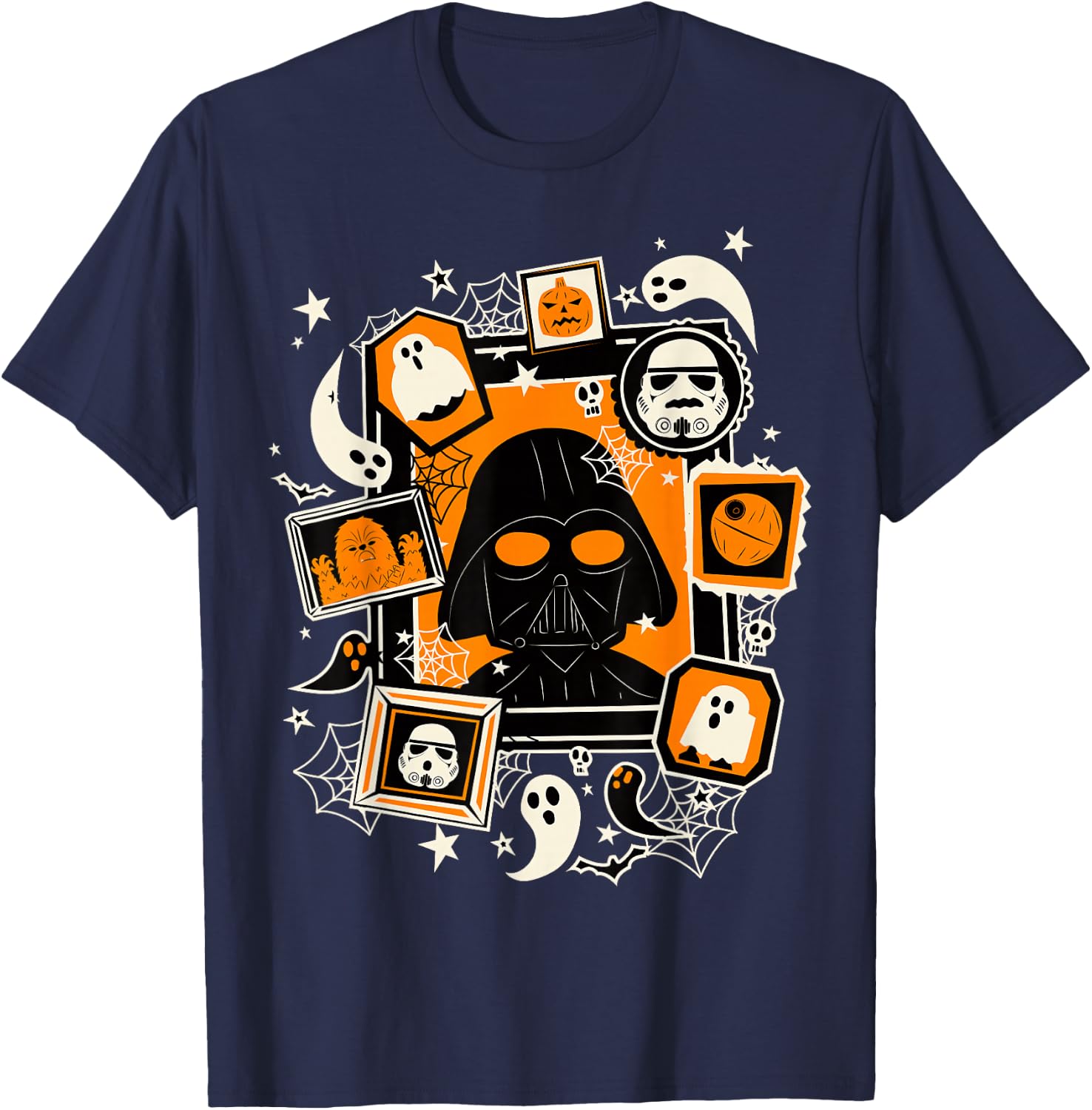 Star Wars Darth Vader And Ghosts Halloween Poster T-Shirt - T-Shirt | Navy