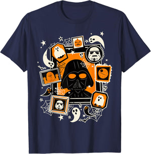 Star Wars Darth Vader And Ghosts Halloween Poster T-Shirt - T-Shirt | Navy
