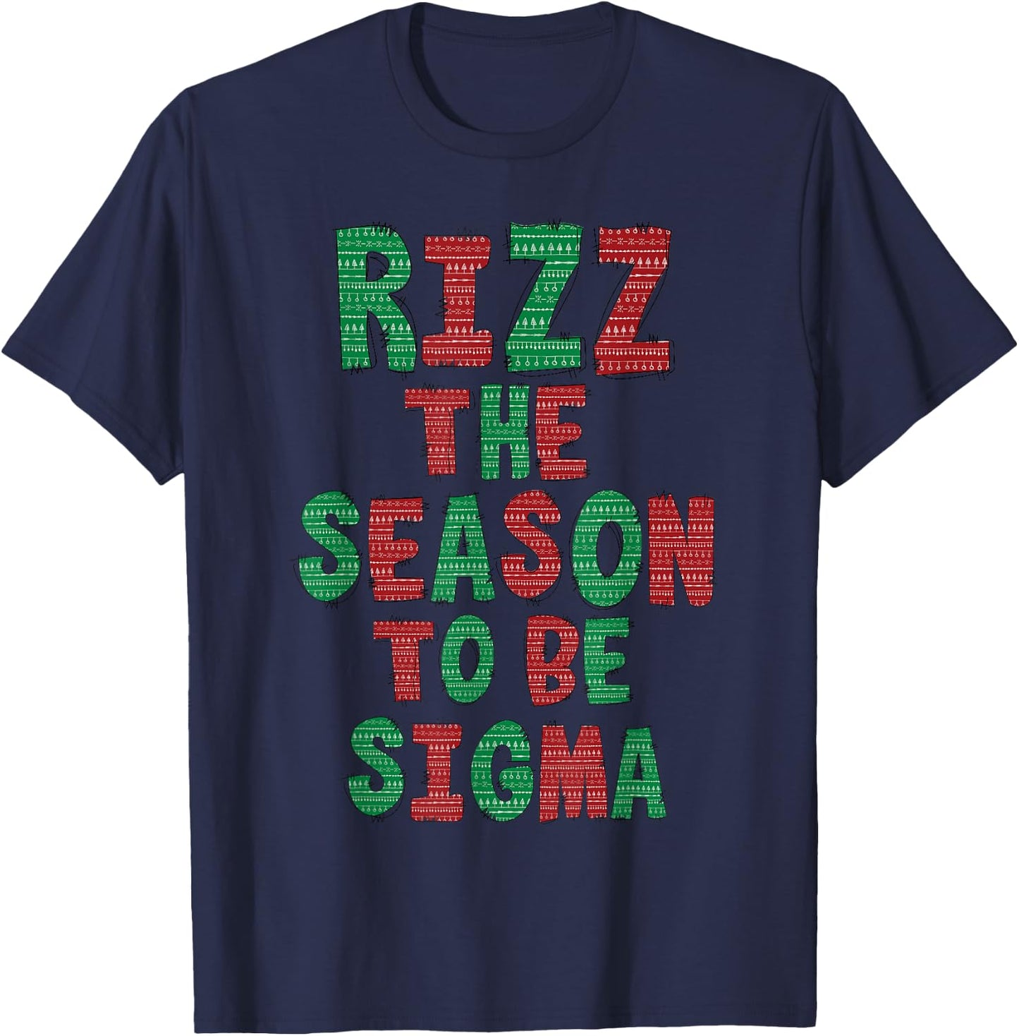 Rizz The Season - Funny Gen Alpha Slang Christmas Teacher T-Shirt - T-Shirt | Navy