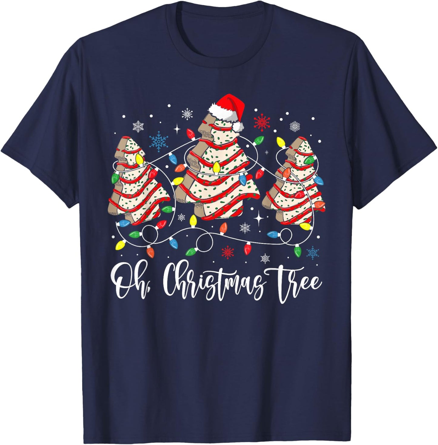 Oh Christmas Tree Cakes Debbie Becky Jen Cake Lovers Xmas T-Shirt - T-Shirt | Navy