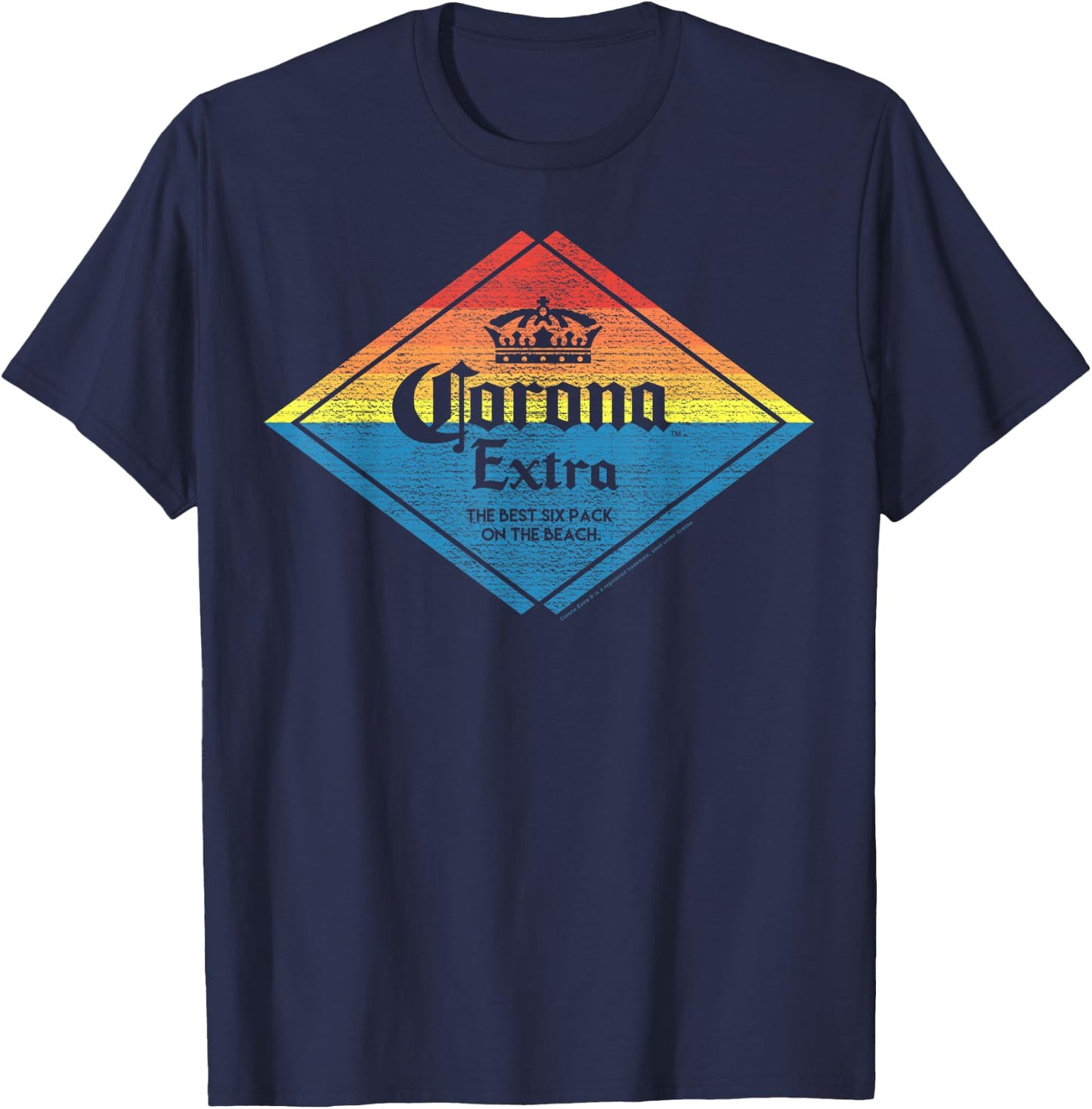 Officially Licensed Corona Extra Beach Triangle T-Shirt - T-Shirt | Navy