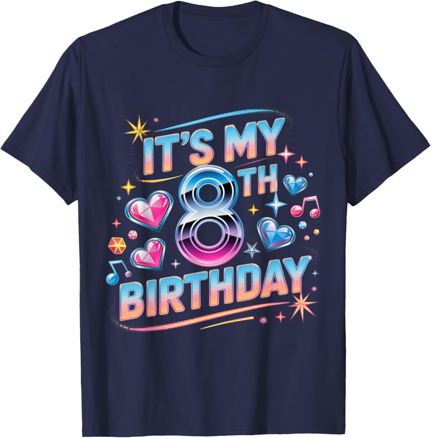 K-Pop Birthday Girl K Pop It's My 8th Birthday T-Shirt - T-Shirt | Navy