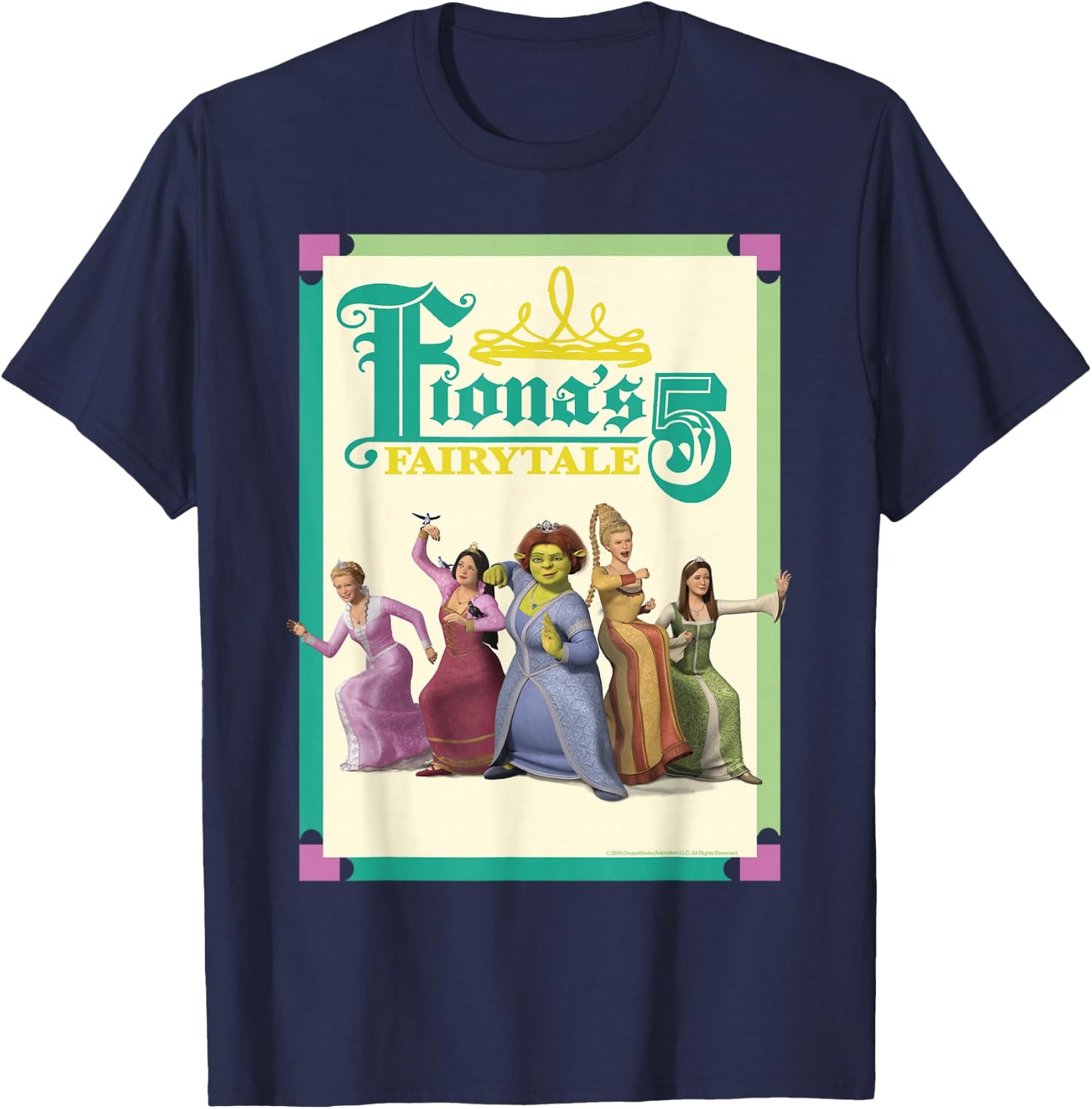 Shrek The Third Princess Fiona's Fairytale 5 Group T-Shirt - T-Shirt | Navy