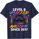 Level 8 Unlocked 8 Year Old Gifts Boys 8th Birthday Boy T-Shirt - T-Shirt | Navy