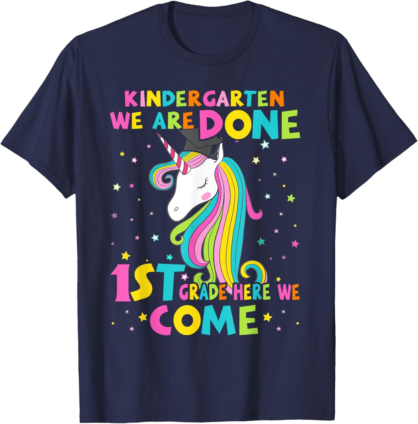 Kindergarten Graduation Magical Unicorn Gift T-Shirt - T-Shirt | Navy