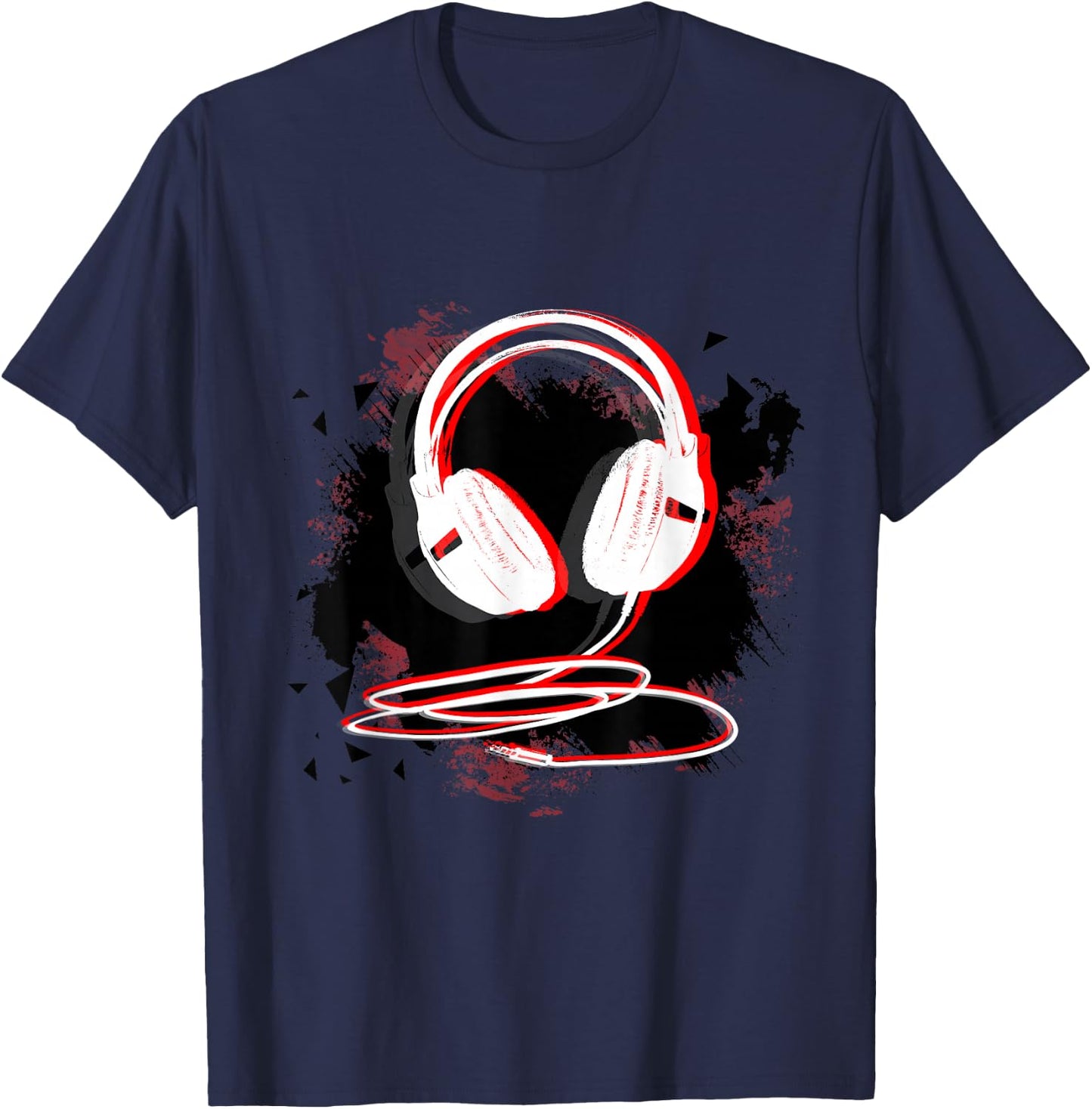 Music Sound Headphones DJ Gift T-Shirt - T-Shirt | Navy