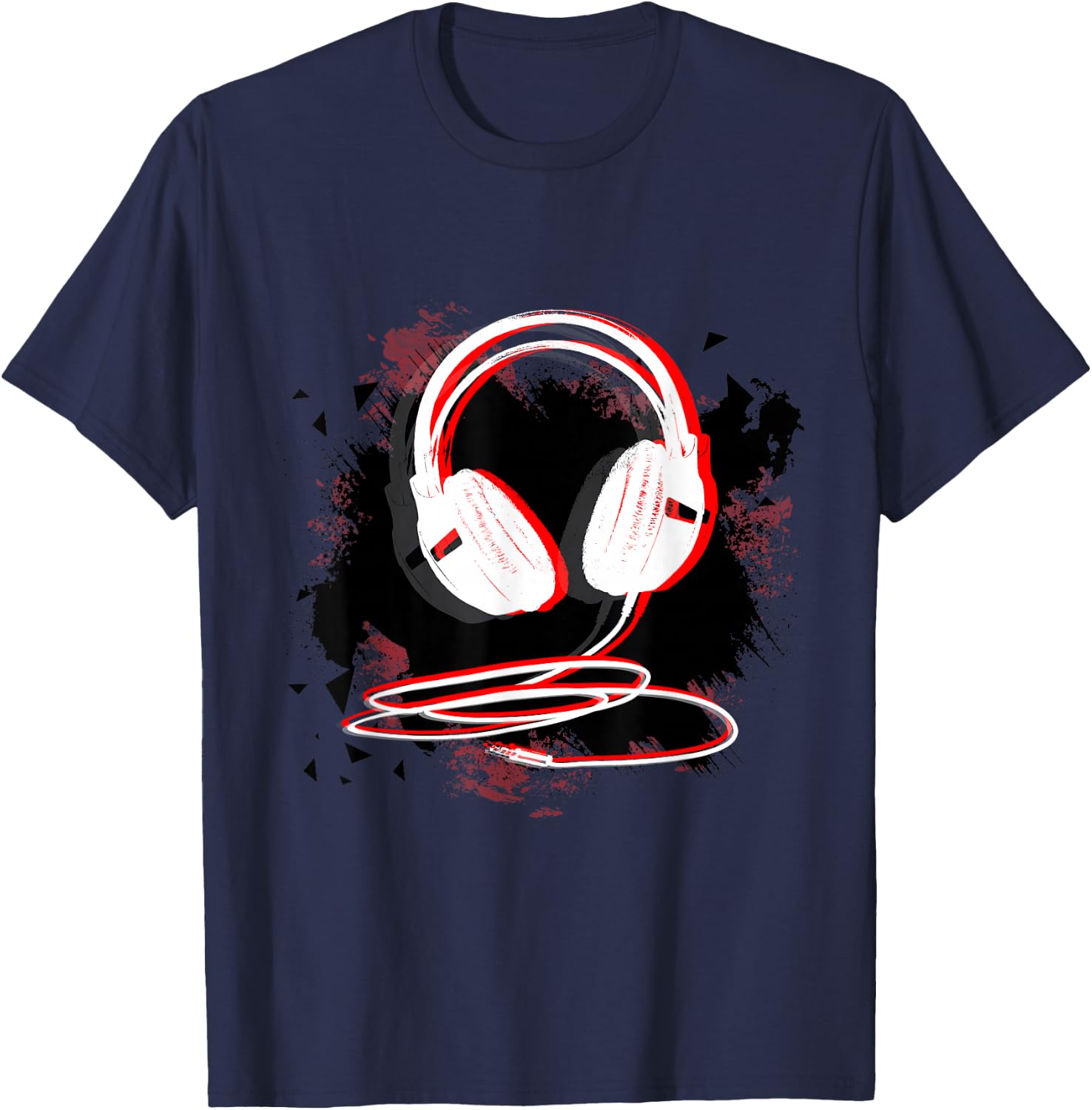 Music Sound Headphones DJ Gift T-Shirt - T-Shirt | Navy
