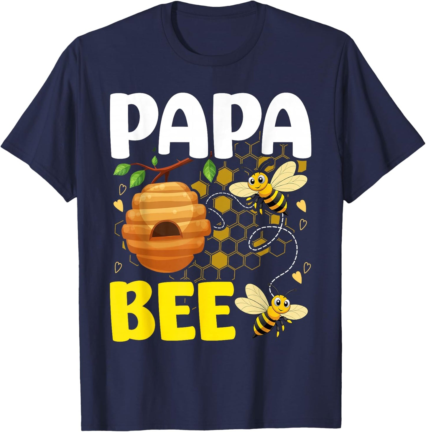 Papa Bee Family Matching Beekeeping Dad Daddy Men T-Shirt - T-Shirt | Navy