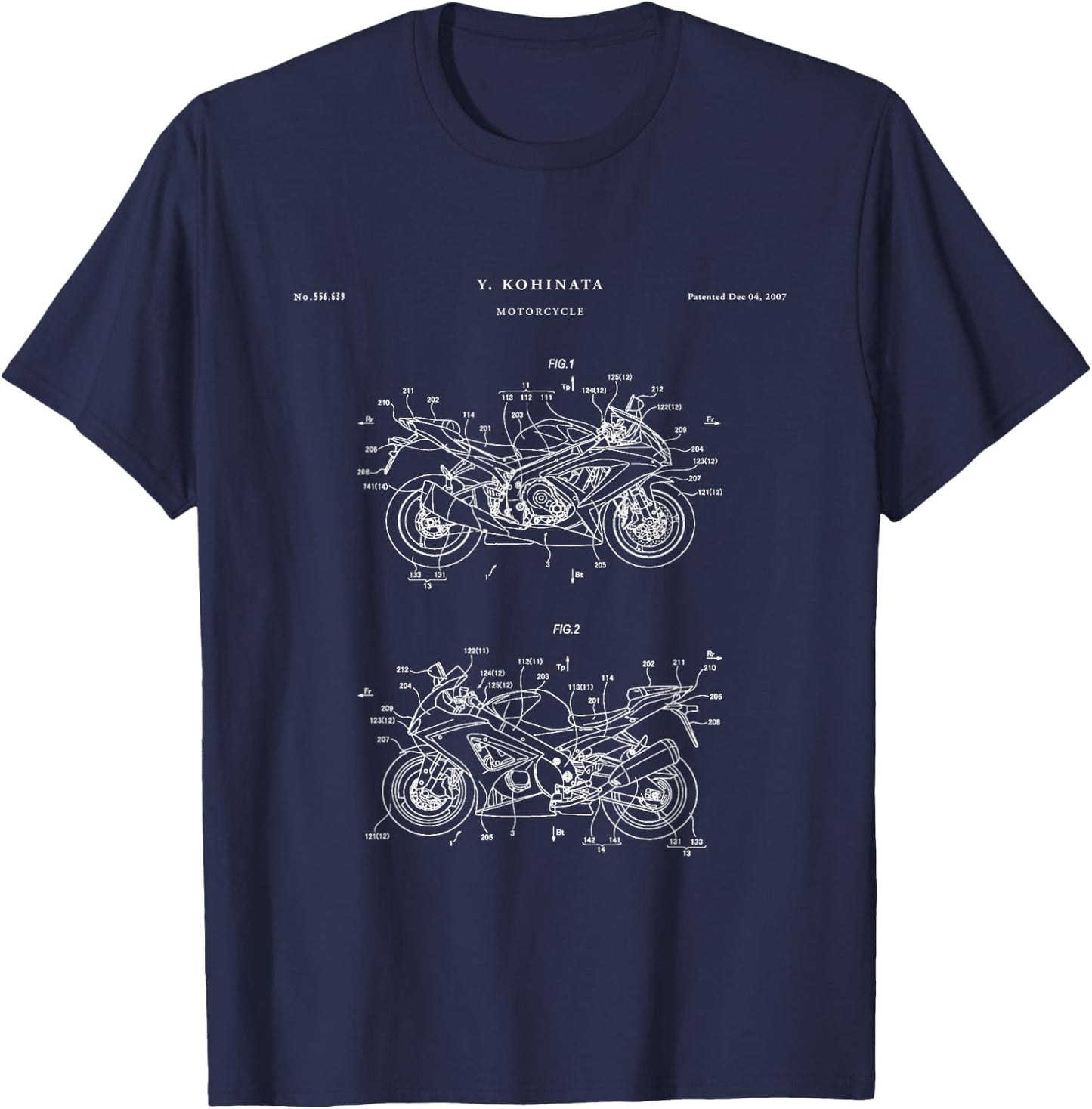Patent Shirts Hayabusa Patent - Black Adult Cycling Retro-Modern T-Shirt - T-Shirt | Navy