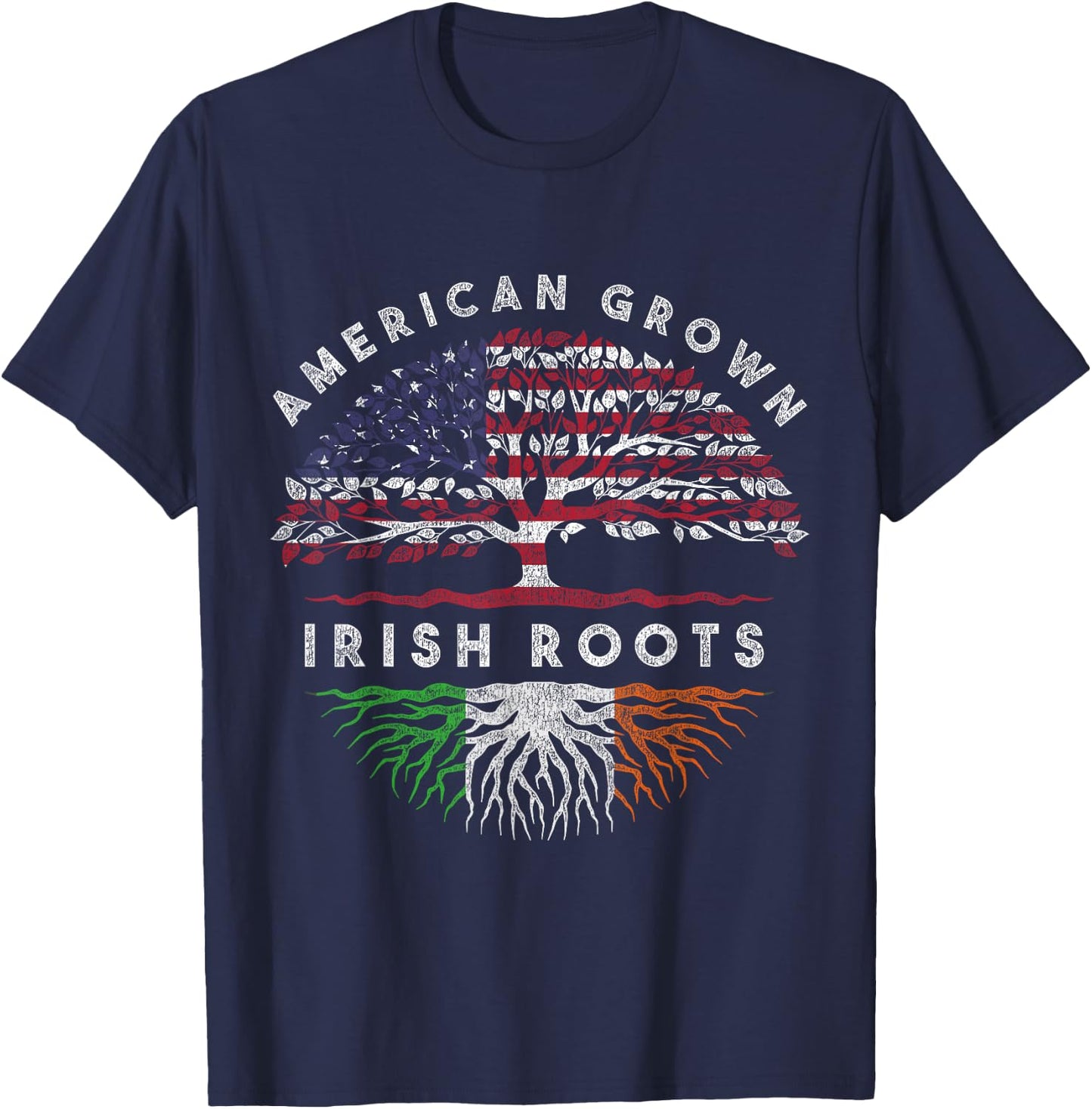 American Grown Irish Roots Ireland T-Shirt - T-Shirt | Navy