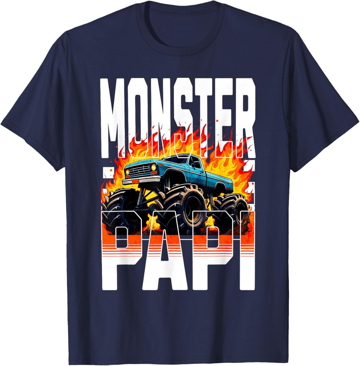 Monster Truck Papi Family Matching Monster Truck Fans T-Shirt - T-Shirt | Navy