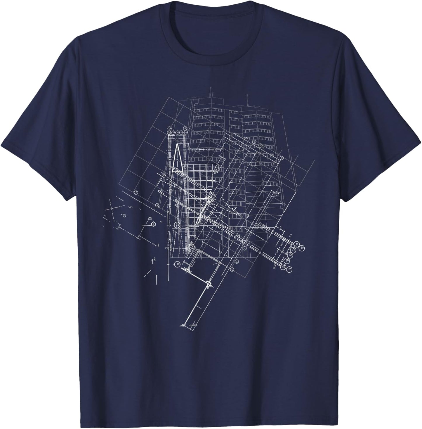 Graphic Abstract Lines Gift Design Idea Architecture T-Shirt - T-Shirt | Navy