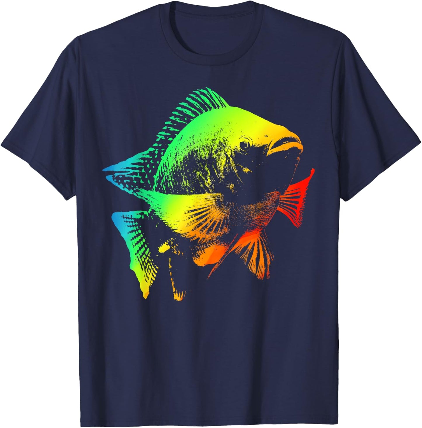TILAPIA Colorful Rainbow Retro T-Shirt - T-Shirt | Navy