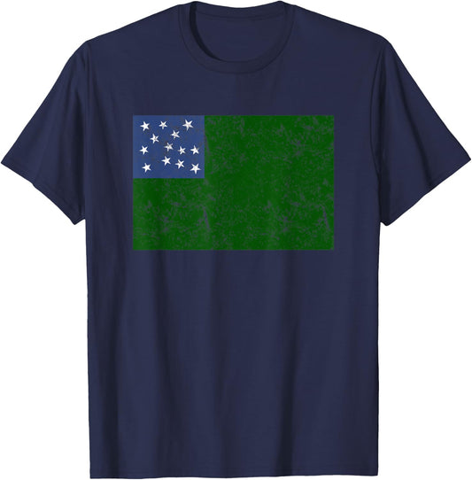 Green Mountain Boys Vermont Republic Flag USA T-Shirt - T-Shirt | Navy