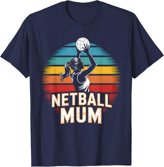 Netball Mum Players Supporters Quotes Ladies Women Vintage T-Shirt - T-Shirt | Navy