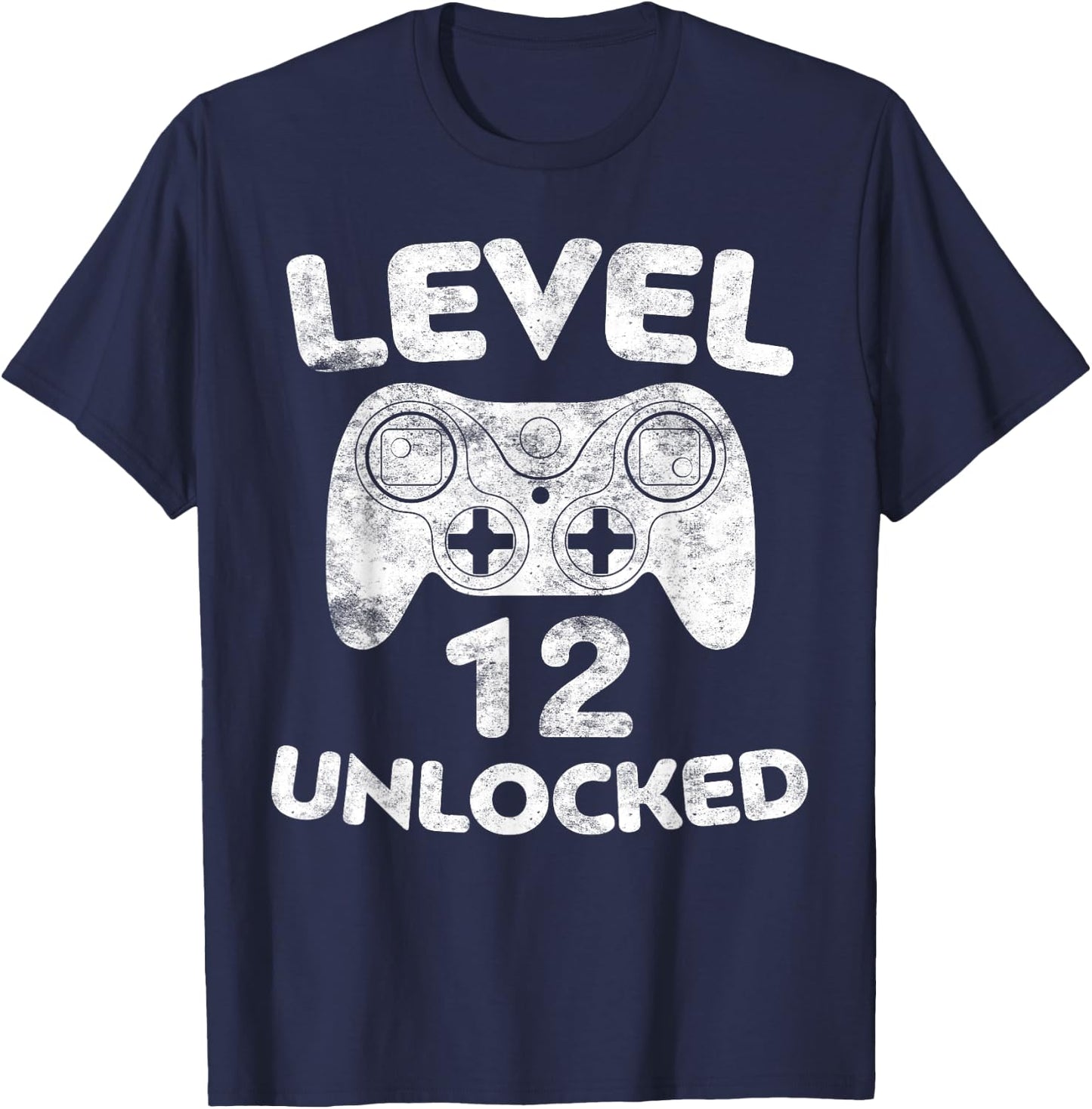 Level 12 Unlocked Shirt Boy Girl Video Gamer 12th Birthday T-Shirt - T-Shirt | Navy