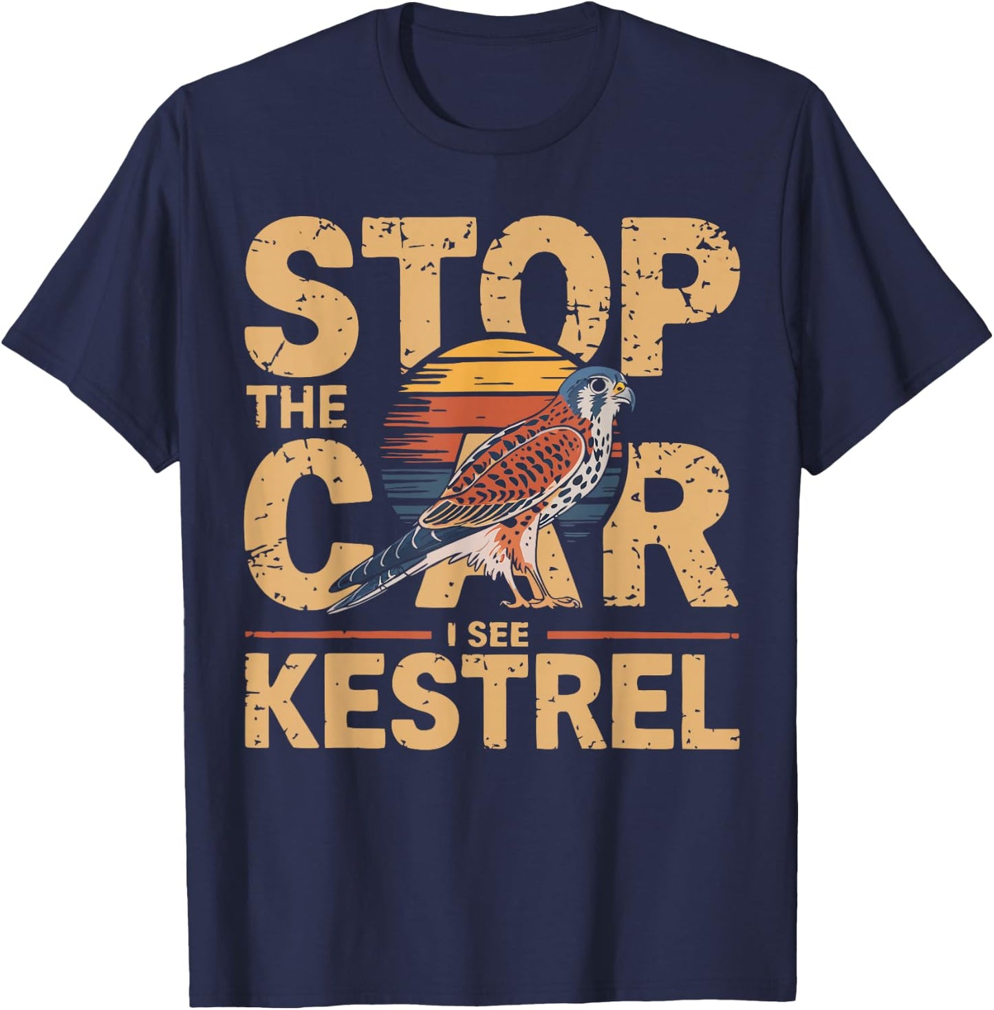 Kestrel Lover Birding Enthusiast Stop For American Kestrel T-Shirt - T-Shirt | Navy